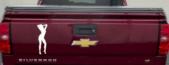 Sexy Girl Car or Truck Window Decal Sticker (White)