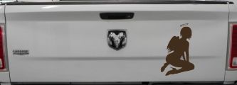 Sexy Angel Car or Truck Window Decal Sticker (Brown)
