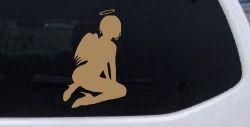 Sexy Angel Car or Truck Window Decal Sticker (Light Brown)