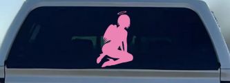 Sexy Angel Car or Truck Window Decal Sticker (Pink)