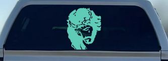 Jesus with tear Christian Car or Truck Window Vinyl Decal Sticker (Mint)