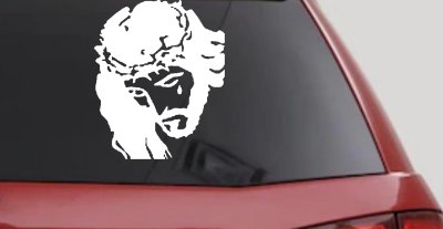 Jesus with tear Christian Car or Truck Window Vinyl Decal Sticker