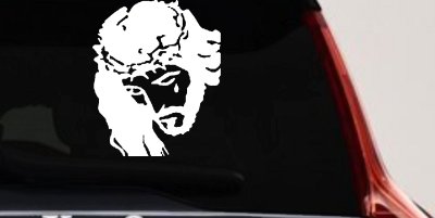 Jesus with tear Christian Car or Truck Window Vinyl Decal Sticker