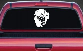 Jesus with tear Christian Car or Truck Window Decal Sticker