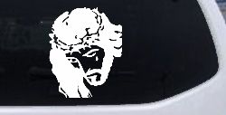 Jesus with tear Christian Car or Truck Window Decal Sticker