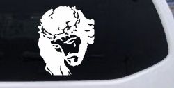 Jesus with tear Christian Car or Truck Window Decal Sticker