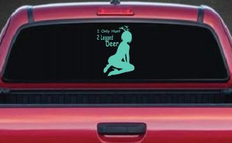 I Only Hunt 2 Legged Deer Car or Truck Window Decal Sticker (Mint)