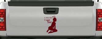 I Only Hunt 2 Legged Deer Car or Truck Window Decal Sticker (Purple Red)