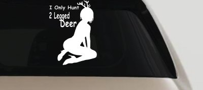 Funny 2 Legged Deer Hunter Decal for Car Truck Window Sticker