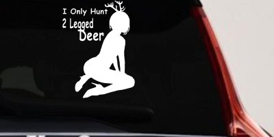 Funny 2 Legged Deer Hunter Decal for Car Truck Window Sticker