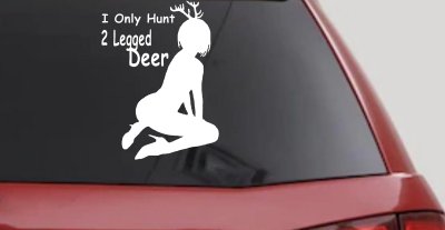 Funny 2 Legged Deer Hunter Decal for Car Truck Window Sticker