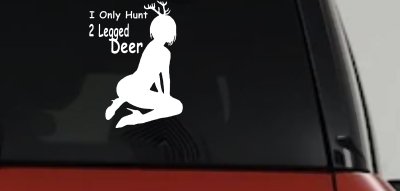 Funny 2 Legged Deer Hunter Decal for Car Truck Window Sticker
