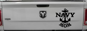 Navy Mom Military Car or Truck Window Decal Sticker (Black)
