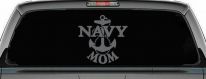 Navy Mom Military Car or Truck Window Decal Sticker (Silver)