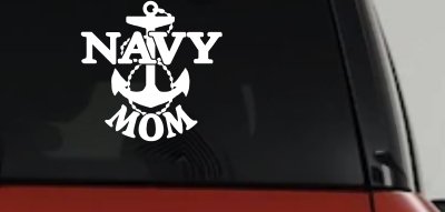 Navy Mom Car Window Decal Sticker - Proud US Navy Family