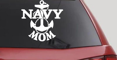 Navy Mom Car Window Decal Sticker - Proud US Navy Family