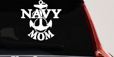Navy Mom Car Window Decal Sticker - Proud US Navy Family