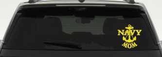 Navy Mom Military Car or Truck Window Decal Sticker (Yellow)