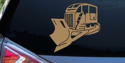 Rome Plow Bulldozer Military Car or Truck Window Decal Sticker (Light Brown)