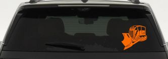 Rome Plow Bulldozer Military Car or Truck Window Decal Sticker (Orange)