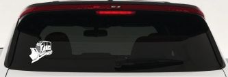 Rome Plow Bulldozer Military Car or Truck Window Decal Sticker (White)