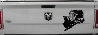 Rome Plow Bulldozer Military Car or Truck Window Decal Sticker (Black)