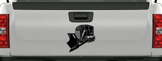 Rome Plow Bulldozer Military Car or Truck Window Decal Sticker (Black)
