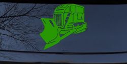 Rome Plow Bulldozer Military Car or Truck Window Decal Sticker (Lime)