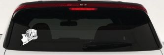 Rome Plow Bulldozer Military Car or Truck Window Decal Sticker (White)