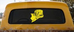 Rome Plow Bulldozer Military Car or Truck Window Decal Sticker (Yellow)