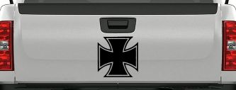 Maltese Biker Cross Car or Truck Window Decal Sticker (Black)