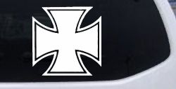 Maltese Biker Cross Car or Truck Window Decal Sticker