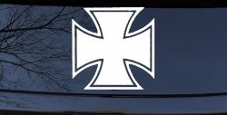 Maltese Biker Cross Car or Truck Window Decal Sticker