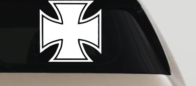 Maltese Biker Cross Decal for Car Truck Window Vinyl Sticker