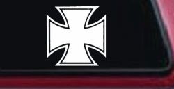 Maltese Biker Cross Car or Truck Window Decal Sticker