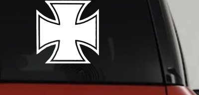 Maltese Biker Cross Decal for Car Truck Window Vinyl Sticker
