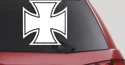 Maltese Biker Cross Decal for Car Truck Window Vinyl Sticker