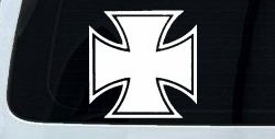 Maltese Biker Cross Car or Truck Window Decal Sticker