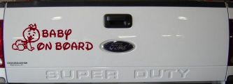 Baby On Board Car or Truck Window Decal Sticker (Burgundy)
