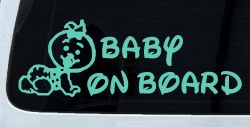 Baby On Board Car or Truck Window Decal Sticker (Mint)