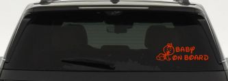 Baby On Board Car or Truck Window Decal Sticker (Orange Red)