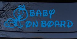 Baby On Board Car Truck Window Vinyl Decal Sticker - Safety First for Families (Sky Blue)