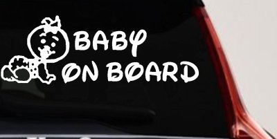 Baby On Board Car Truck Window Vinyl Decal Sticker - Safety First for Families