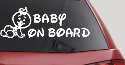 Baby On Board Car Truck Window Vinyl Decal Sticker - Safety First for Families