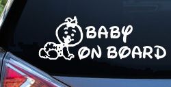 Baby On Board Car or Truck Window Decal Sticker
