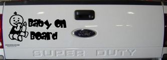 Baby On Board (Boy) Car or Truck Window Decal Sticker (Black)
