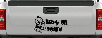 Baby On Board (Boy) Car or Truck Window Decal Sticker (Black)