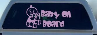 Baby On Board (Boy) Car or Truck Window Decal Sticker (Lilac)