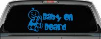 Baby On Board Boy Car Window Decal Sticker - Safety & Style (Sky Blue)
