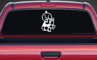 Baby With Bottle Car or Truck Window Decal Sticker